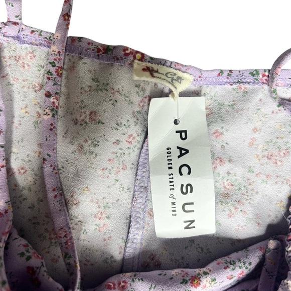 PacSun John Galt Ditzy Floral Lilac Purple Milkmaid Sundress - Picture 7 of 11